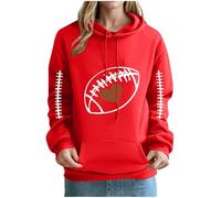 Hoodie Sport Femme Impression de Rugby Pulls d'automne pour Femmes Sweat-Shirt à Capuche Femme Grande Taille Vêtements à La Mode Loisirs Quotidiennes Hauts Manches Longues Décontracté