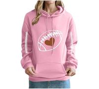 Hoodie Sport Femme Impression de Rugby Pulls d'automne pour Femmes Sweat-Shirt à Capuche Femme Grande Taille Vêtements à La Mode Loisirs Quotidiennes Hauts Manches Longues Décontracté