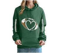 Hoodie Sport Femme Manches Longues Sweatshirt à Capuche Femme Grande Taille Sweat Tendance Femmes Impression Rugby Hauts Outdoor Cyclisme Survêtements Sweat avec Poches Ample Mode