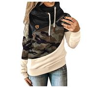 Hoodie Sweat Causal Femme Color Block Hoodie Manches Longues Sweat Shirt avec Poche Pas Cher Mode Col Montant Pull Pullover Streetwear Casual Oversize Hooded Sweatshirt