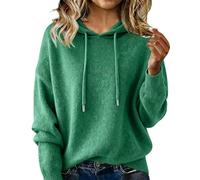 Hoodie Sweaters for Women Soft Fleece Fall Fashion Hooded Pullover Sweatshirt Long Sleeve Drawstring Cozy Knit Sweater