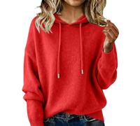 Hoodie Sweaters for Women Soft Fleece Fall Fashion Hooded Pullover Sweatshirt Long Sleeve Drawstring Cozy Knit Sweater