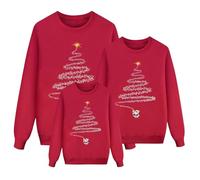 Hoodies de Noël Famille Ensemble, Pull de Noël Famille Funky Christmas Print Père Noël Hoodies Famille Col rond Pull Sweatshirt de Noël Rouge Coordonnées Chandails de Noël Renne Sweat-shirt, 07 rouge