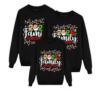 Hoodies de Noël Famille Ensemble, Pull de Noël Famille Funky Christmas Print Père Noël Sweatshirts Famille Col rond Pulls Sweatshirt Coordonnées de Noël, C#Noir, S