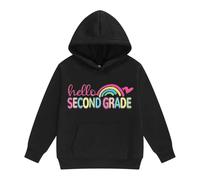 Hoodies et Sweatshirts pour Filles - pièce d’extérieur Polyvalente pour la rentrée Scolaire Motifs Dessin animé Manches Longues Cordon Poches Confort Quotidien et Style décontracté (Black, 3-4 Years)
