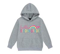 Hoodies et Sweatshirts pour Filles - pièce d’extérieur Polyvalente pour la rentrée Scolaire Motifs Dessin animé Manches Longues Cordon Poches Confort Quotidien et Style décontracté (Grey, 6-7 Years)