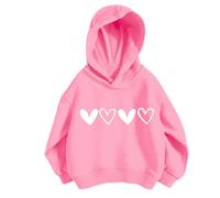 Hoodies et Sweatshirts pour Filles | Pull Élégant à Motif Cœur - Style Sportif Décontracté pour Enfants 3 à 12 Ans Idéal Loisirs École et Activités Quotidiennes (7-8 Years)
