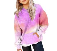 Hoodies Fille Confortable Filles Filles Filles Automne Hoodie Doux Fille Léger Pulls À Manches Longues Fille Y2k Sport Sweatshirt Streetwear Couleur Unie Hiver Pull Avec Poches, Blanc, 11 ans