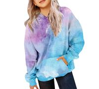 Hoodies Fille Confortable Filles Filles Filles Automne Hoodie Doux Fille Léger Pulls À Manches Longues Fille Y2k Sport Sweatshirt Streetwear Couleur Unie Hiver Pull Avec Poches, bleu, 9 ans