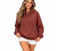 Hoodies for Women, Fleece Lined Oversized Long Sleeve Pullover Sweatshirt | Lightweight Feel • Drawstring Hood • Dropped Shoulders • Kangaroo Pocket • Fall and Winter Layer