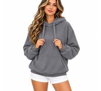 Hoodies for Women, Fleece Lined Oversized Long Sleeve Pullover Sweatshirt | Lightweight Feel • Drawstring Hood • Dropped Shoulders • Kangaroo Pocket • Fall and Winter Layer