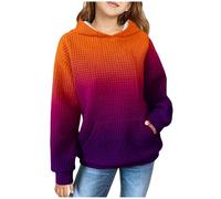 Hoodies gaufres fille automne confortable sweats à manches longues doux légers filles et filles hoodie élégant sport avec poches pull Y2k hiver couleur unie sweatshirt fille, H, 10 ans