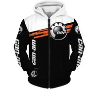 Hoodies Unisexe Sweatshirts Full Zip 3D for canam Print Hooded Tops Casual Long Sleeve Motorcycle Hoodie Sports Jumpers with Pockets-E||KID1