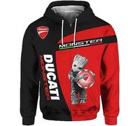 Hoodies Unisexe Sweatshirts Full Zip 3D pour Ducati Imprimé Hooded Tops Casual Long Sleeve Motorcycle Hoodie Sports Jumpers with Pockets-A||XS
