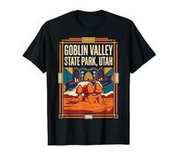 Hoodoos à Capuche avec Drapeau de l'Utah, Parc d'État de Goblin Valley, Art Vintage T-Shirt