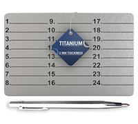 Hooe England™ Crypto Seed Storage Lazer Gravé au laser Plaque en titane à froid Portefeuille perforable ou gravé Bitcoin Phrase Mnémonique Sauvegarde Récupération Mot (Plaque en titane avec stylo