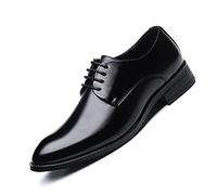 HOOENG Chaussures de Robe Oxford for Hommes Dentelle Hautes Chaussures Derby Chaussures brunissées en Cuir végétalien en Caoutchouc de Caoutchouc Semelle à Talons Bas Haut Haut Anti-Slip antidérapant