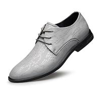 HOOENG Chaussures habillées for Hommes Lacet Up Floral Round Toe Derby Chaussures en Cuir en Cuir Bas (Size : 41 EU, 颜色 : Grey)
