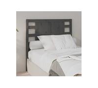 Vidaxl Tête De Lit Gris 106x4x100 Cm Bois Massif De Pin Marron