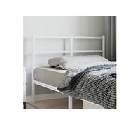 vidaXL Tête de lit en métal avec pieds, pour lit double, Blanc 120 cm