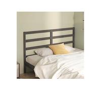 Hoofdbord 126x4x100 cm massief grenenhout grijs817632