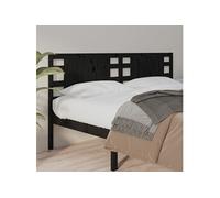 vidaXL Tête de lit noir 126x4x100 cm pin massif
