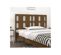 Tête de Lit Accessoire de Lit Meuble de Chambre à Coucher Tête de Cadre de Lit Double Intérieur Marron Miel 140,5x4x100 cm Bois Massif de Pin