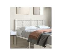 vidaXL Tête de Lit, Accessoire de Lit avec Pieds, Tête de Cadre de Lit, Meuble de Chambre à Coucher Maison Intérieur, Métal Blanc 140 cm