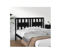 Hoofdbord 145,5x4x100 cm massief grenenhout zwart818574
