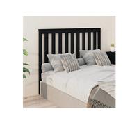 Tête de Lit Accessoire de Lit Double Meuble de Chambre à Coucher Tête de Cadre de Lit Intérieur Noir 146x6x101 cm Bois Massif de Pin