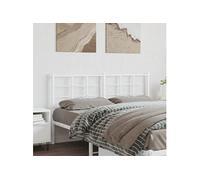vidaXL Hoofdbord 150 cm metaal wit355644 Blanc G