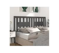 vidaXL Hoofdbord 186x4x100 cm massief grenenhout grijs818687 Gris G