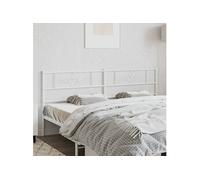 vidaXL Tête de lit métal blanc 200 cm