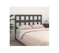 vidaXL Hoofdbord 205,5x4x100 cm massief grenenhout grijs818942 Gris G