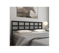 Hoofdbord 205,5x4x100 cm massief grenenhout zwart817914