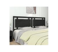 vidaXL Tête de lit double 817964 Bois massif de pin 205,5x4x100 cm Noir