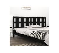 vidaXL Hoofdbord 205,5x4x100 cm massief grenenhout zwart818014 Noir G