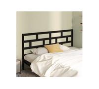 vidaXL Hoofdbord 206x4x100 cm massief grenenhout zwart814218 Noir G