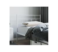vidaXL Tête de Lit, Accessoire de Lit avec Pieds, Tête de Cadre de Lit, Meuble de Chambre à Coucher Maison Intérieur, Métal Blanc 75 cm