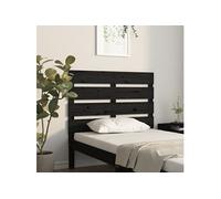 Tête de Lit Meuble de Chambre à Coucher Accessoire de Lit Simple Tête de Cadre de Lit Intérieur Noir 75x3x80 cm Bois Massif de Pin