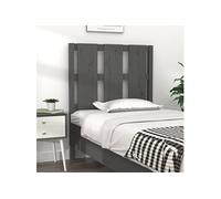 vidaXL Hoofdbord 80,5x4x100 cm massief grenenhout grijs817967 Gris G