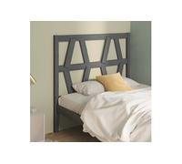 Vidaxl Tête De Lit Gris 81x4x100 Cm Bois Massif De Pin Marron