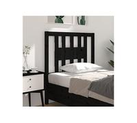 Vidaxl Tête De Lit Noir 81x4x100 Cm Bois Massif De Pin Marron