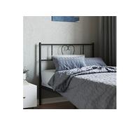 vidaXL Tête de lit de remplacement avec pieds, métal noir 90 cm