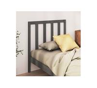 vidaXL Tête de Lit Meuble de Chambre à Coucher Accessoire de Lit Simple Tête de Cadre de Lit Intérieur Gris 95x4x100 cm Bois Massif de Pin Gris