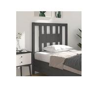 vidaXL Tête de lit 96x4x100 cm Pin massif Gris 818652