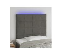 Tête de Lit à LED Gris Foncé 80x5x78/88 cm Velours Meuble de Chambre vidaXL