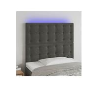 Vidaxl Tête De Lit À Led Gris Foncé 100x5x118/128 Cm Velours Gris