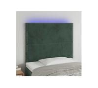 vidaXL Tête de Lit à LED Meuble de Chambre à Coucher Accessoire de Lit Simple Tête de Cadre de Lit Intérieur Vert Foncé 3122329