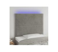 Vidaxl Tête De Lit À Led Gris Clair 100x5x118/128 Cm Velours Gris